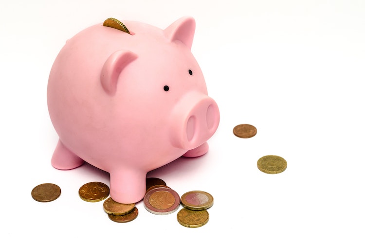 Piggy bank with money, savings needing an accountant.